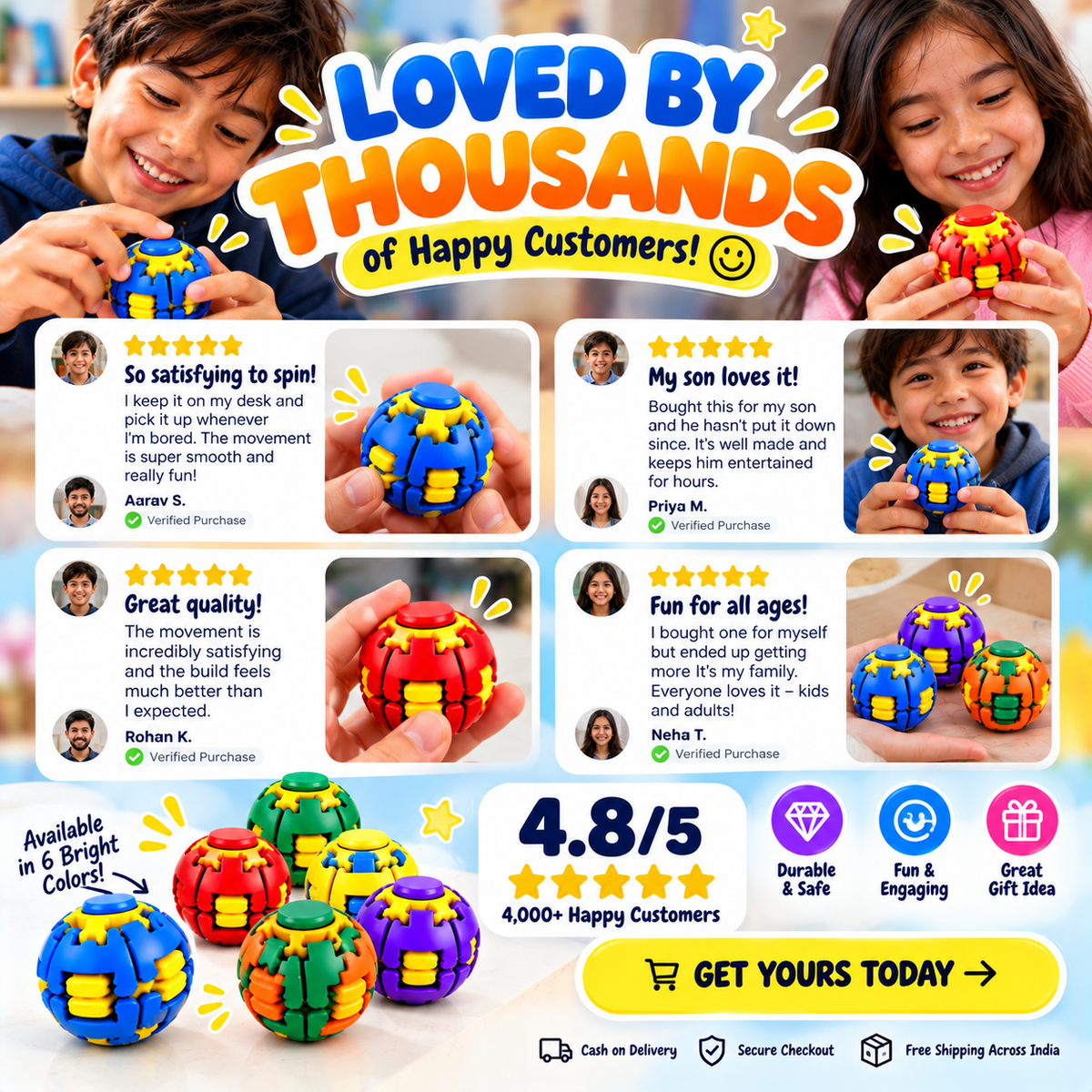 Spinzy™ 360° Rotating Fidget Ball