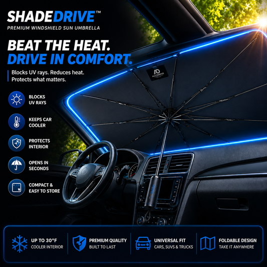 ShadeDrive™ Premium Windshield Sun Umbrella