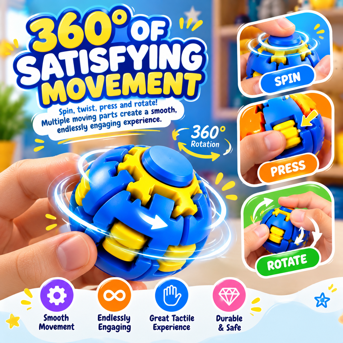 Spinzy™ 360° Rotating Fidget Ball