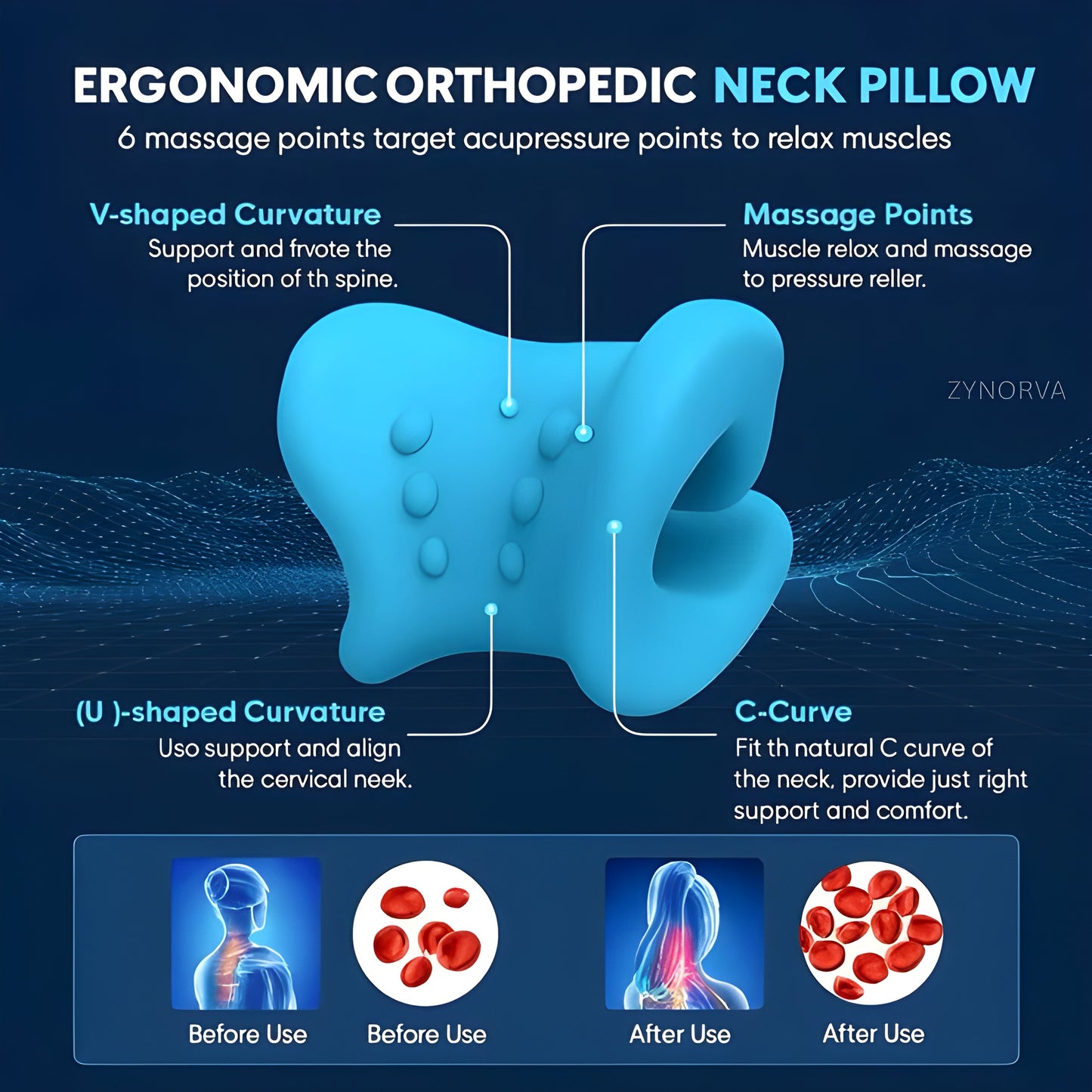 OrthoEase™ Neck Pain Relief Stretcher Pillow