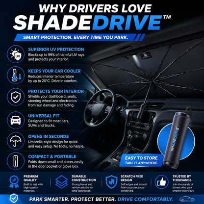 ShadeDrive™ Premium Windshield Sun Umbrella