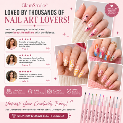 GlamStroke™ Precision Nail Art Pen Set (12 Colors)